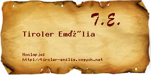 Tiroler Emília névjegykártya